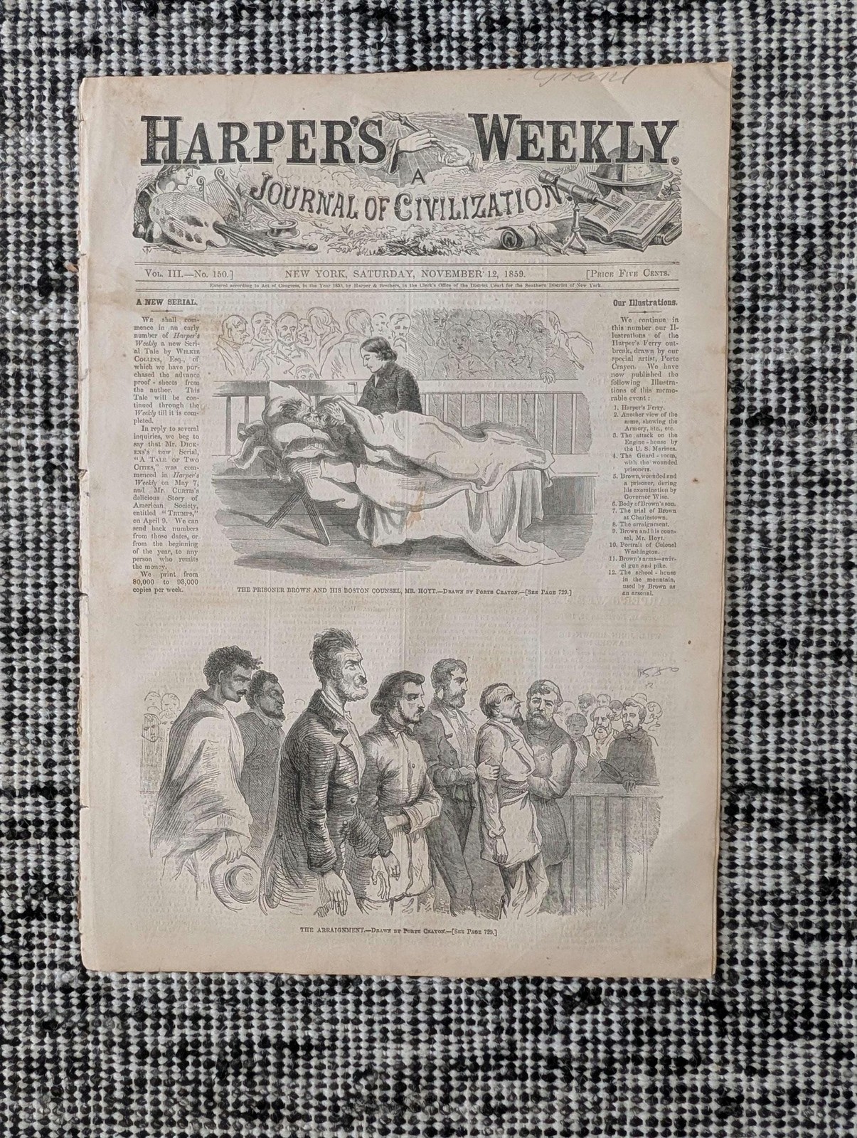 1859 John Brown Trial, Du Chaillu Gorillas & Evolution Debate, Dickens — Nov 12