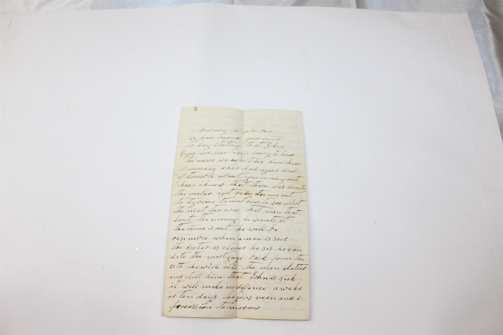  Letter 1865 Embossed Paper Handwritten Antique