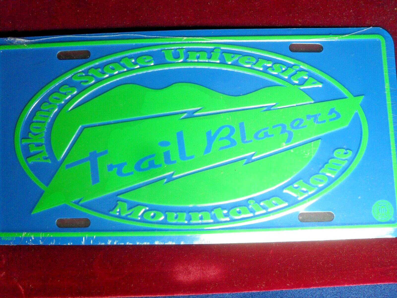 Arkansas State University 3D Embossed Aluminum Car Tag- NEW Salesman Sample
