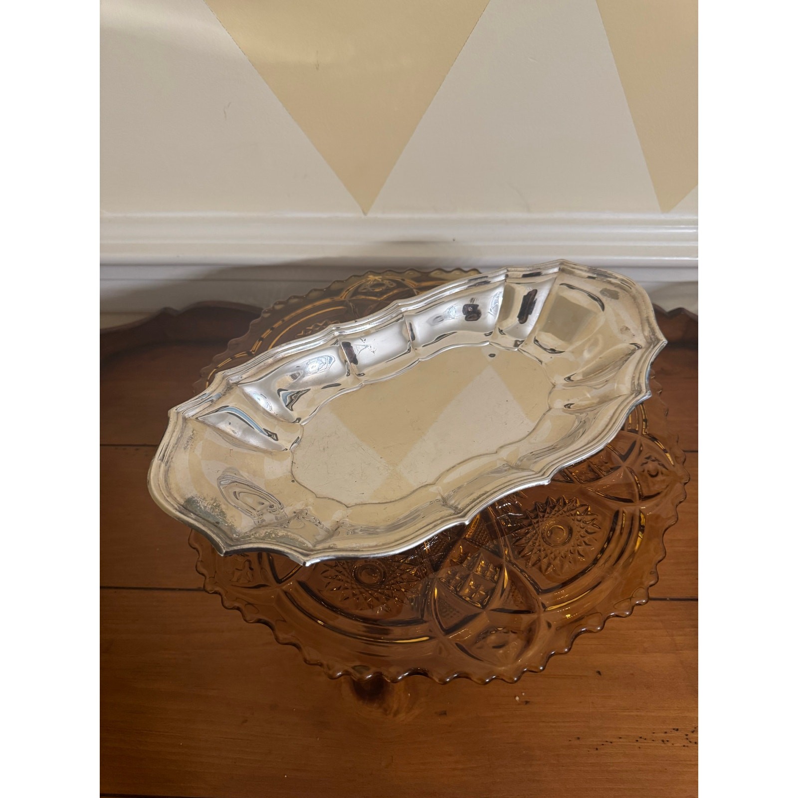 VTG Silverplate Oval Celery Dish | Unbranded Silver Plate Serving Dish | 12.5\