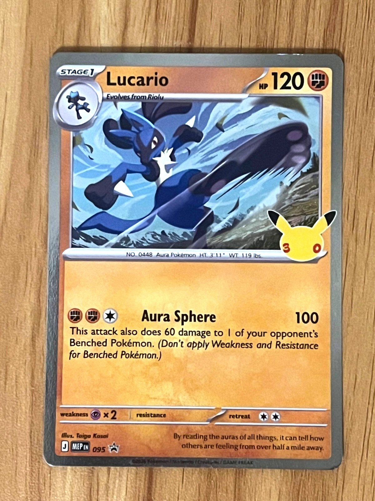 Lucario - 095 (30th Celebration) 095 Me: Mega Evolution Promo Holo Lucario - 095 (30th Celebration) 095 Me: Mega Evolution Promo Holo
