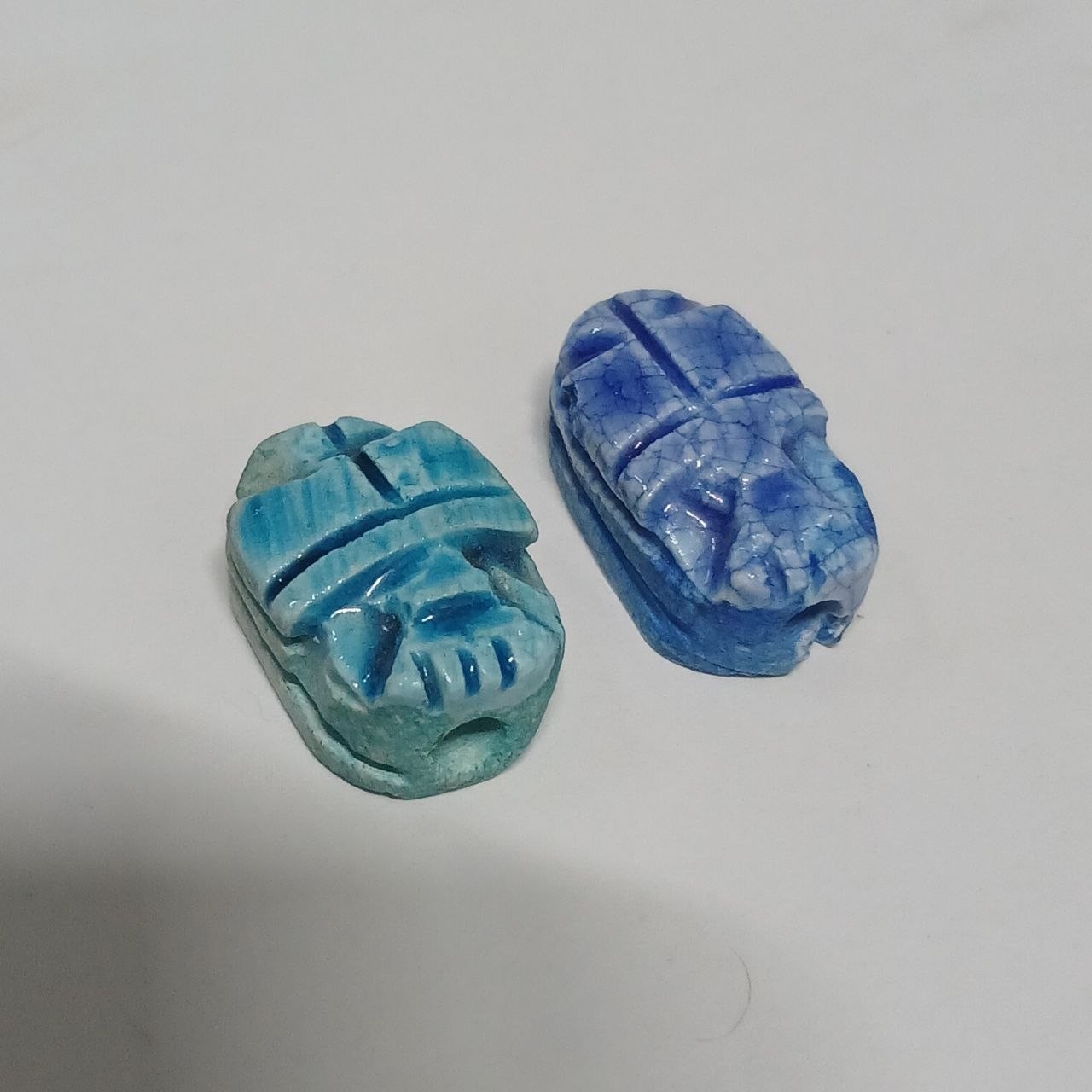 Ancient Egyptian Scarab Bead Blue Ceramic Pharaoh Collectible Vintage Craft. Ancient Egyptian Scarab Bead Blue Ceramic Pharaoh Collectible Vintage Craft.