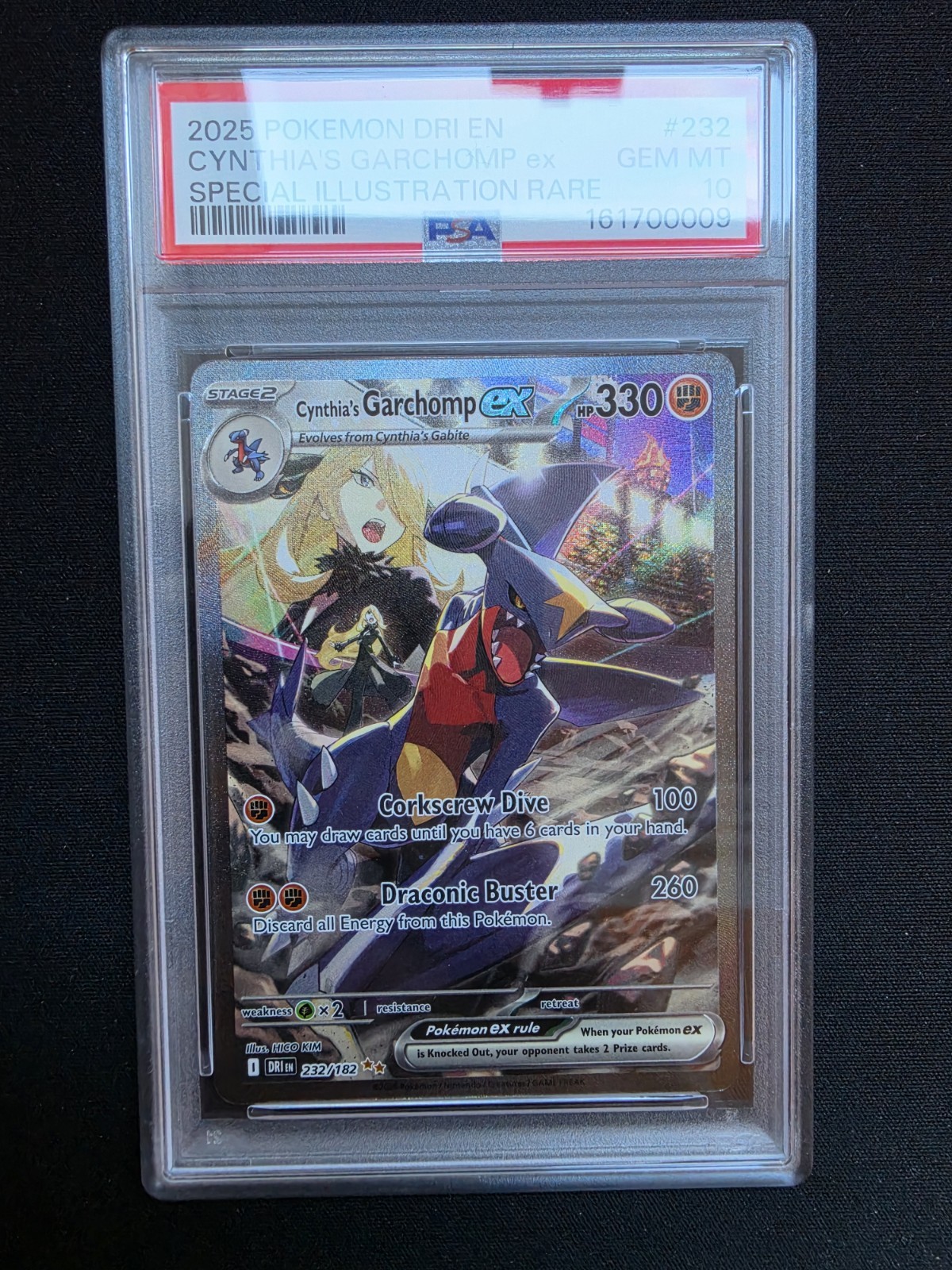 Pokémon TCG - Cynthia’s Garchomp EX 232/182 - Destined Rivals - SIR - PSA 10