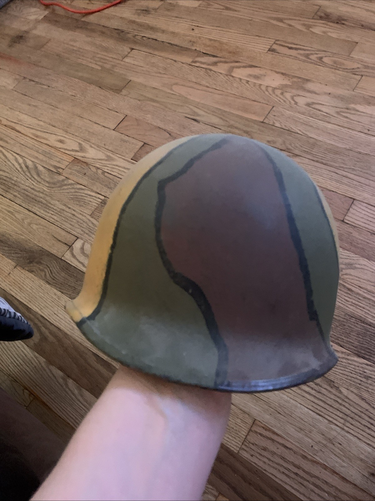 WWII 1/504 PIR Helmet Hand Painted with The Camo Used In North Africa/Italy
