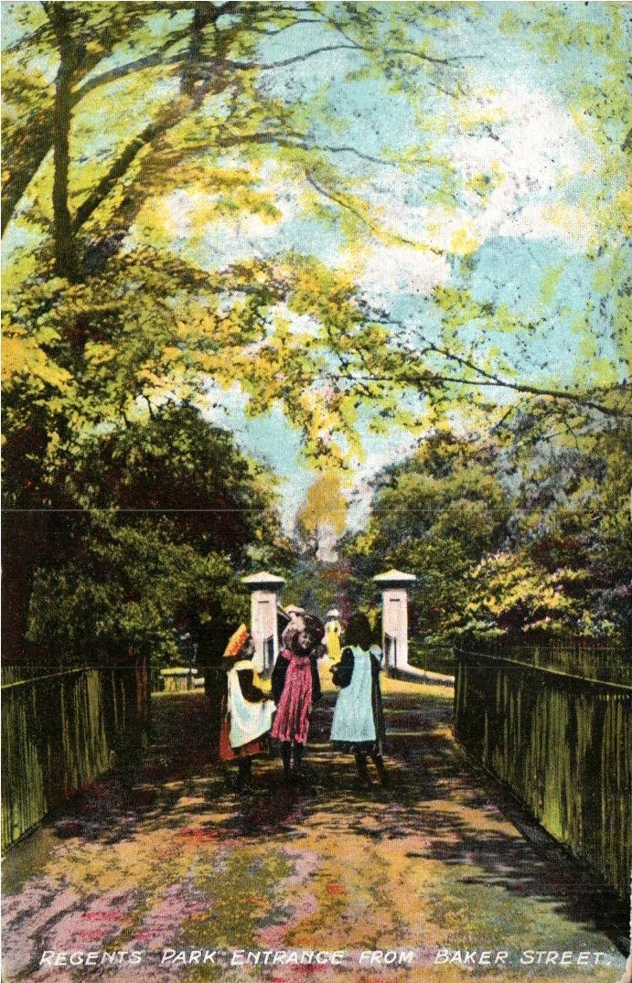 London - Regents Park entrance from Baker Street - Antique Postcard - circa 1910
