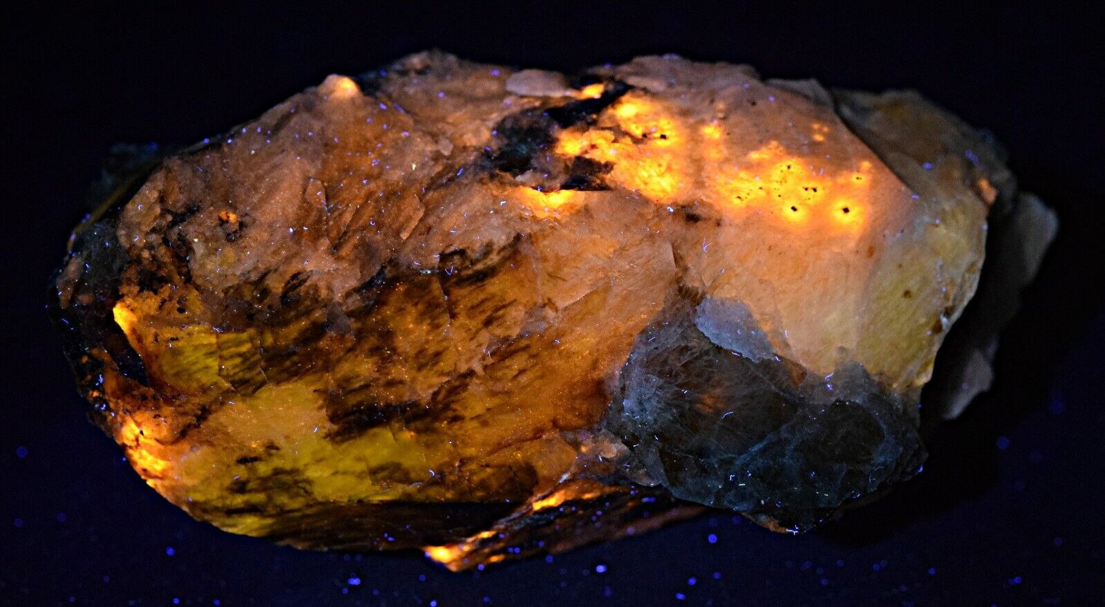 Huge1500 Carat Fluorescent Phosphorescent Hackmanite Crystal W/Winchite & Pyrite