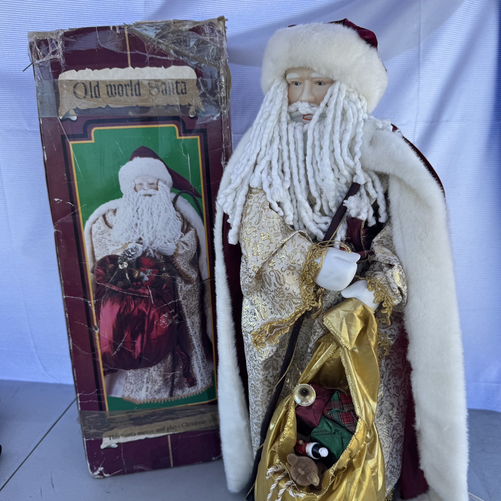 1995 Old World Santa Claus Christmas Animated Gemmy Industries 27” Vintage