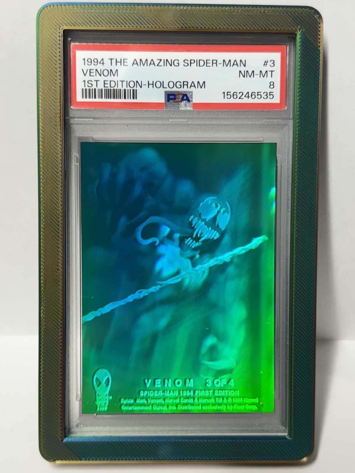 1994 The Amazing Spider-Man Marvel Venom Hologram #3 1st Edition PSA 8