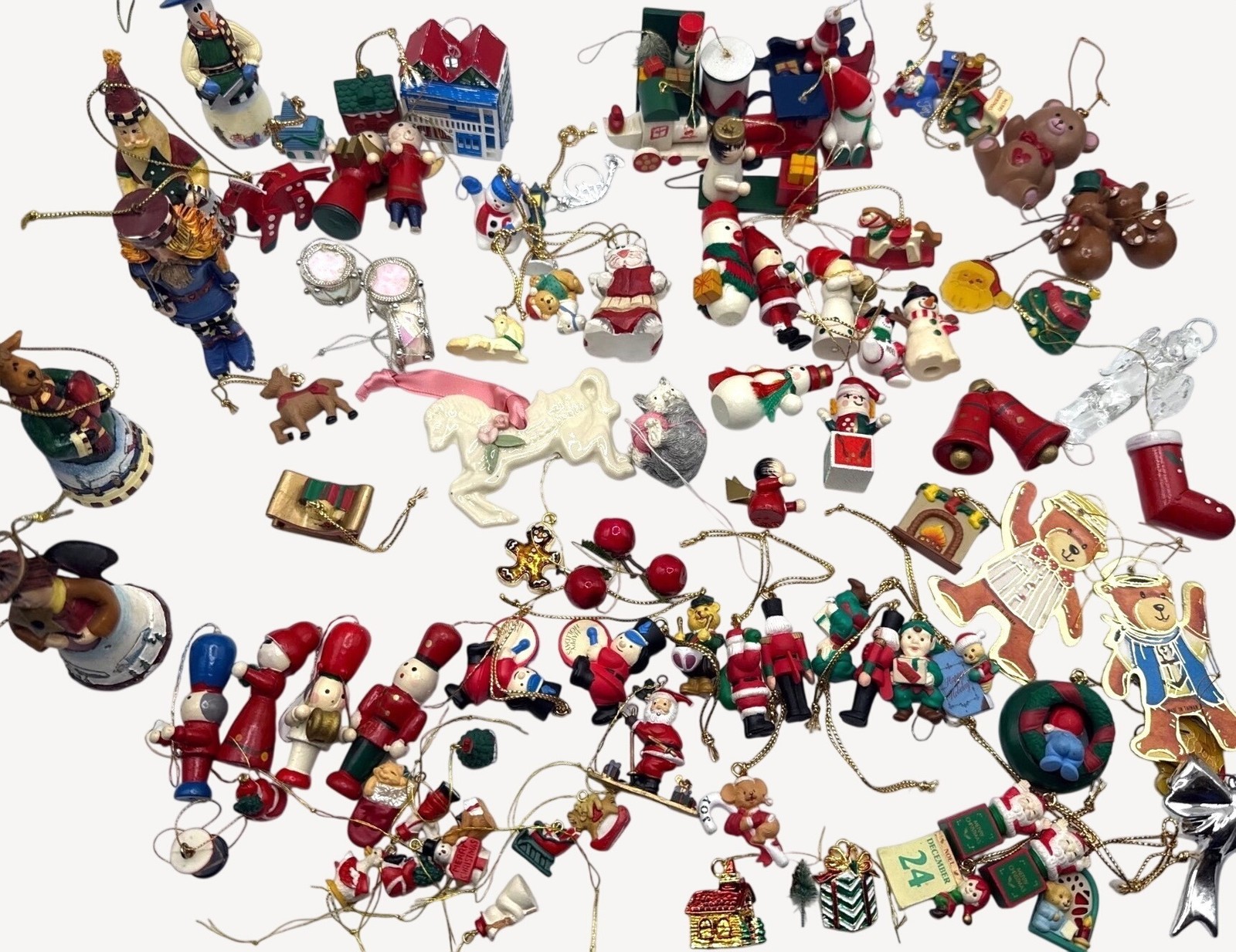 Vintage Christmas Ornaments Lot 75+ Mini & Small Pieces Mixed Materials & Themes
