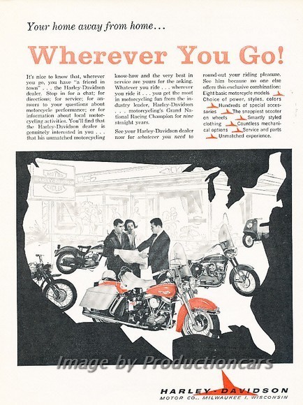 1963 Harley Davidson Motorcycle Bike - you go - Advertisement Print Art Ad J784