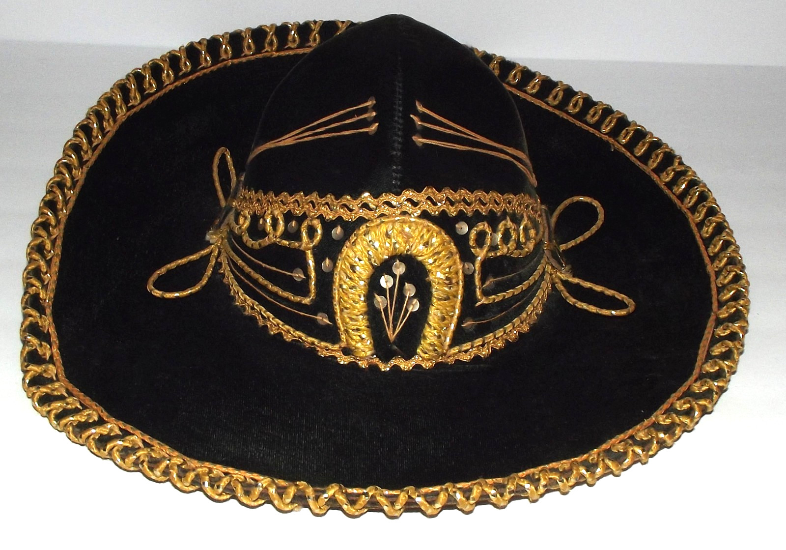 CALIDAD Black Velvet Mexican Mariachi Charro Sombrero - 15\
