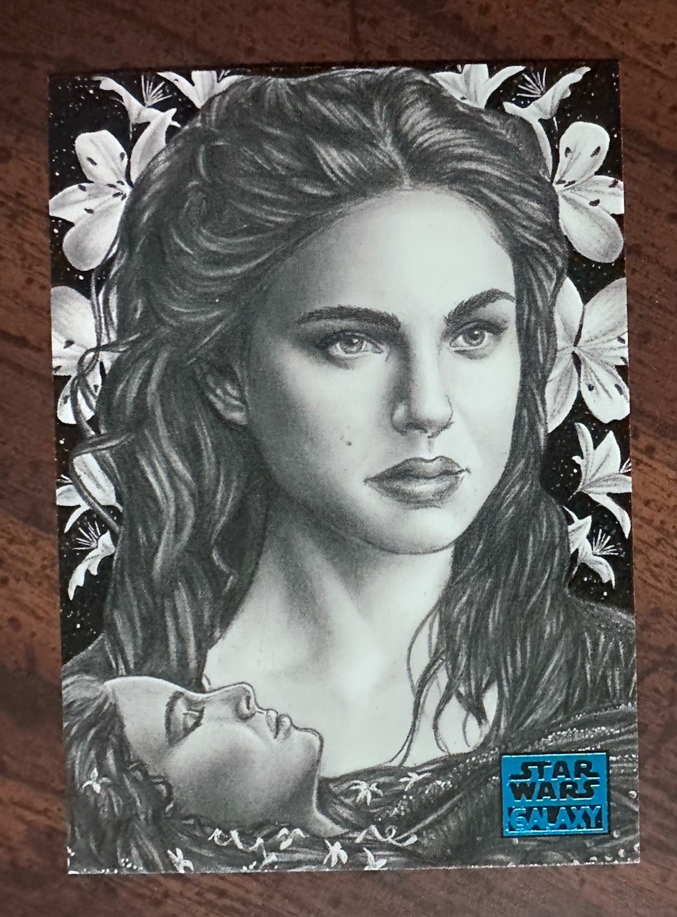 2018 Topps Star Wars Galaxy #19 A Lily Among Thorns Padme Amidala Blue Foil
