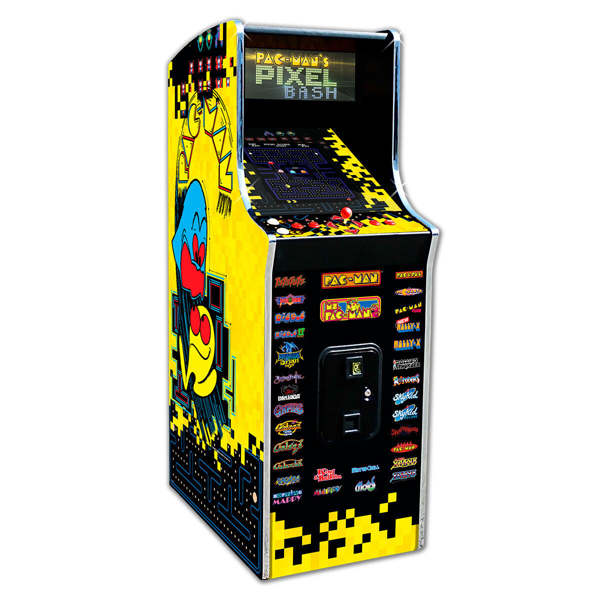 Pac Man Pixel Bash Home Upright Arcade Game - Yellow and Black