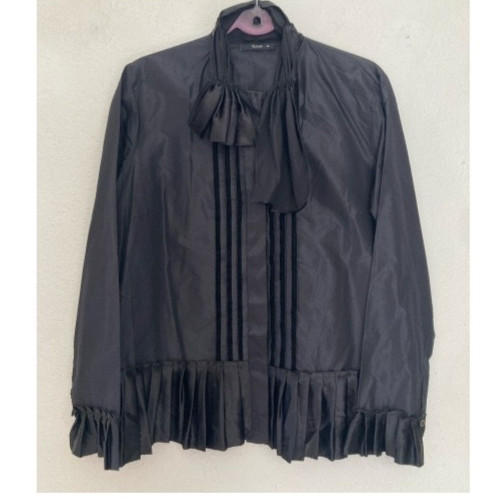 ETRO  Silk Taffeta Pleated Button up  Blouse shirt ruffle hem size 40