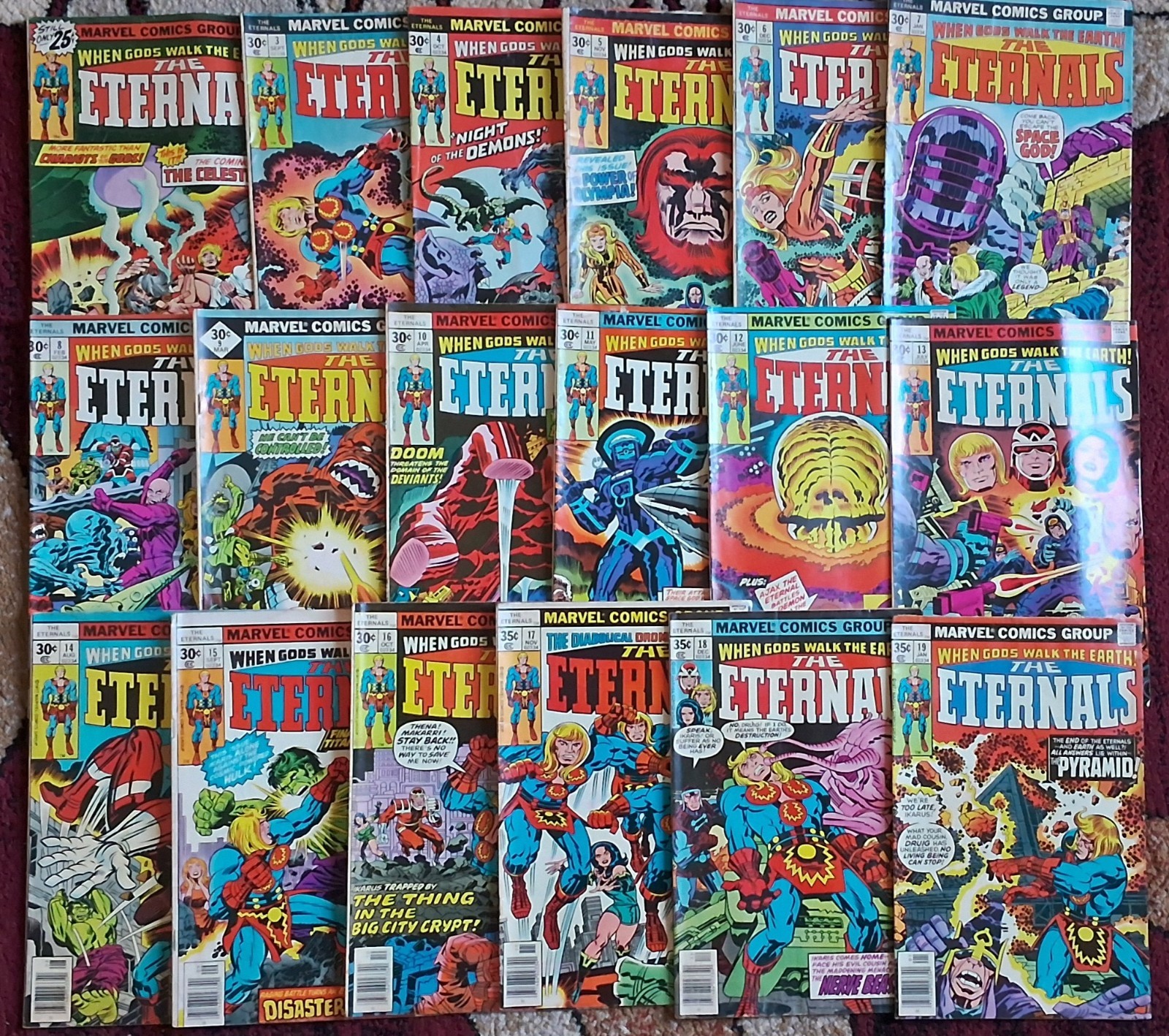 THE ETERNALS #2,3,4,5,6,7,8,9,10,11,12,13,14,15 16,17,18,19 +king Size #1