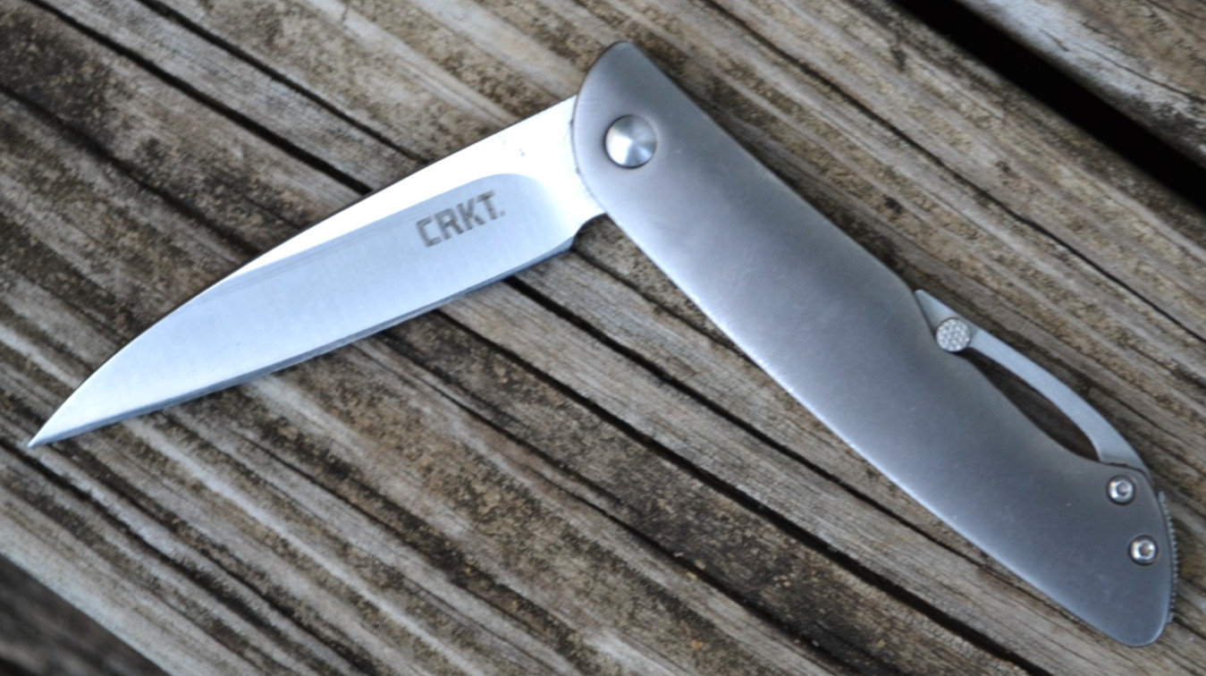 CRKT Swindle K240XXP Ken Onion Flipper Flat Blade Gray Folding Knife -- Great