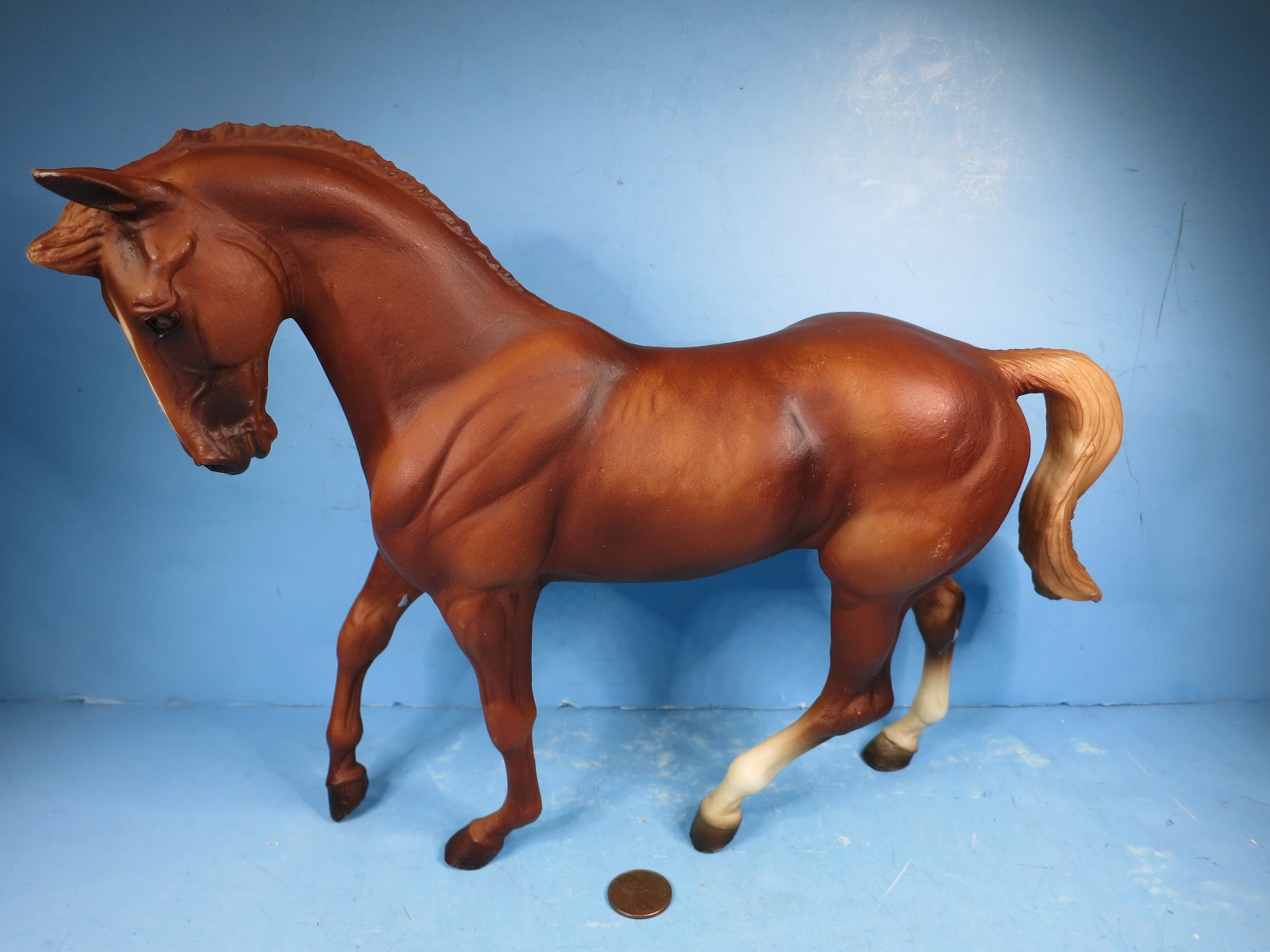 BREYER TRADITIONAL-Big Ben Red Chestnut Warmblood-1996-1997-Bi-Colored Eyes-USED