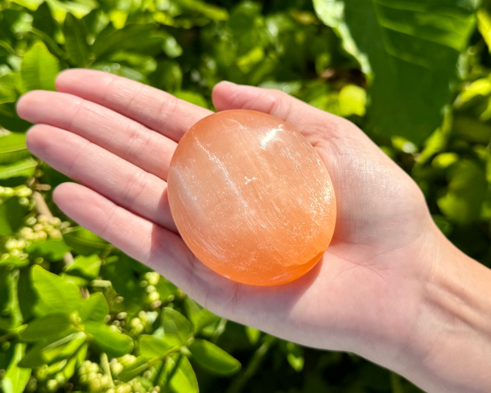 Orange Selenite Palm Stone 2.5\