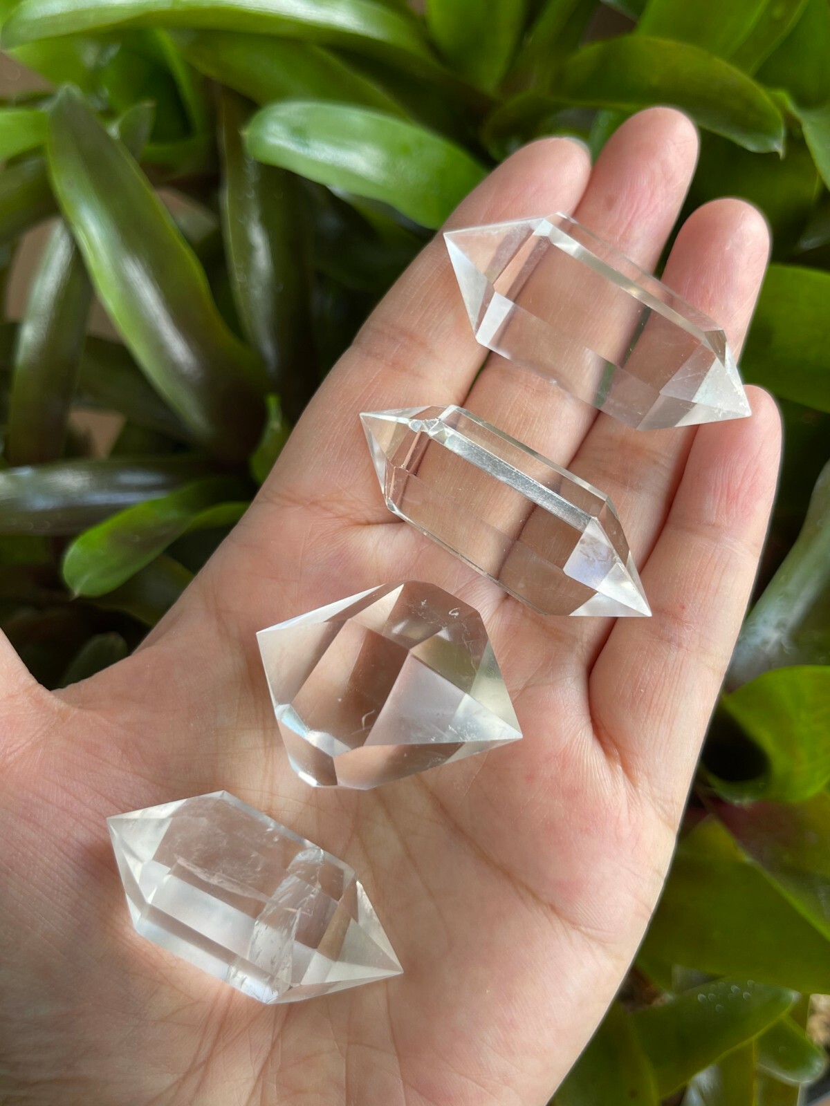Premium Clear Quartz Six-Sided Polished Double Terminated Points, Pick A Weight