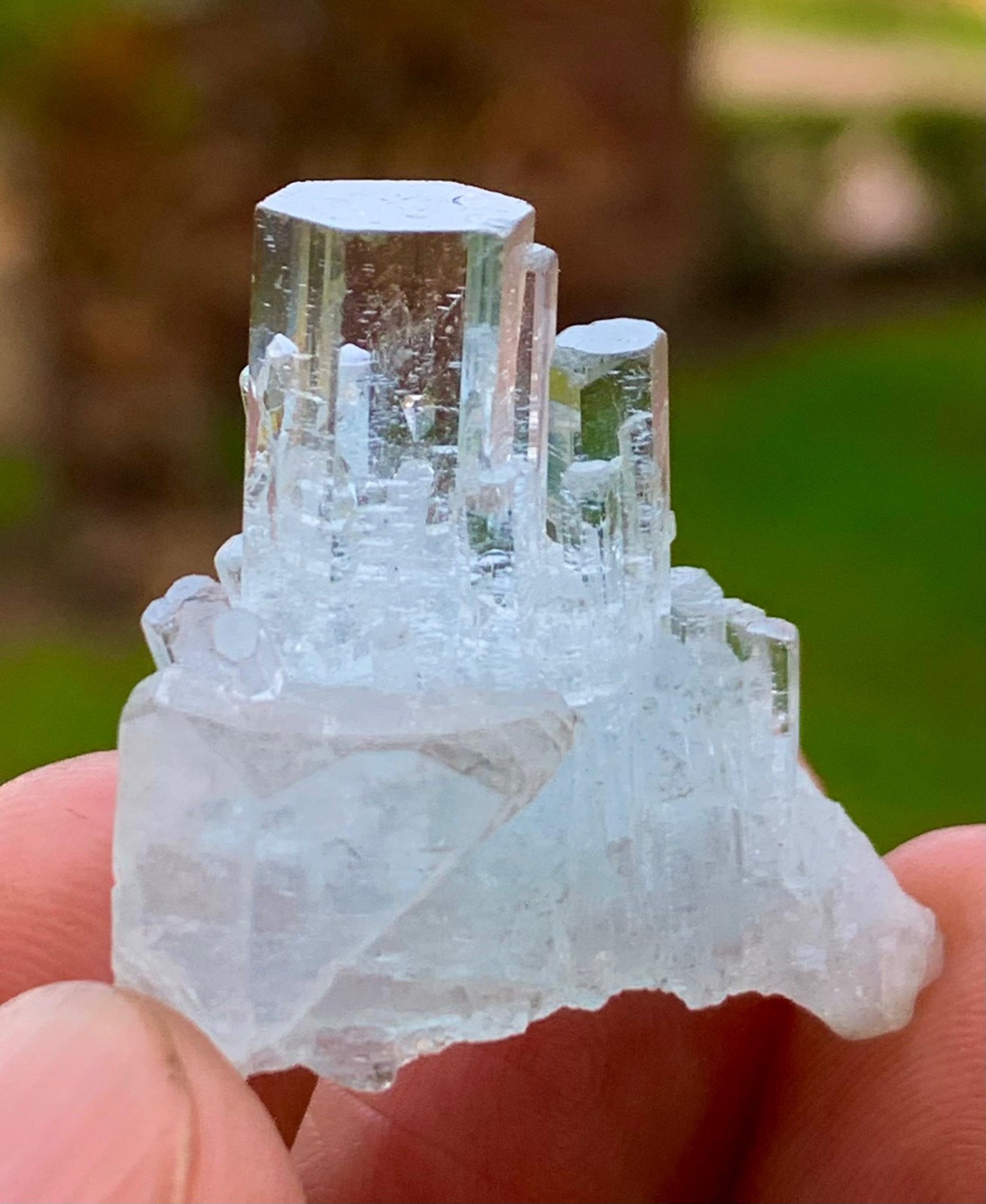 40 CT Transparent Aquamarine Crystal Cluster Natural Specimen from Nagar Pakista