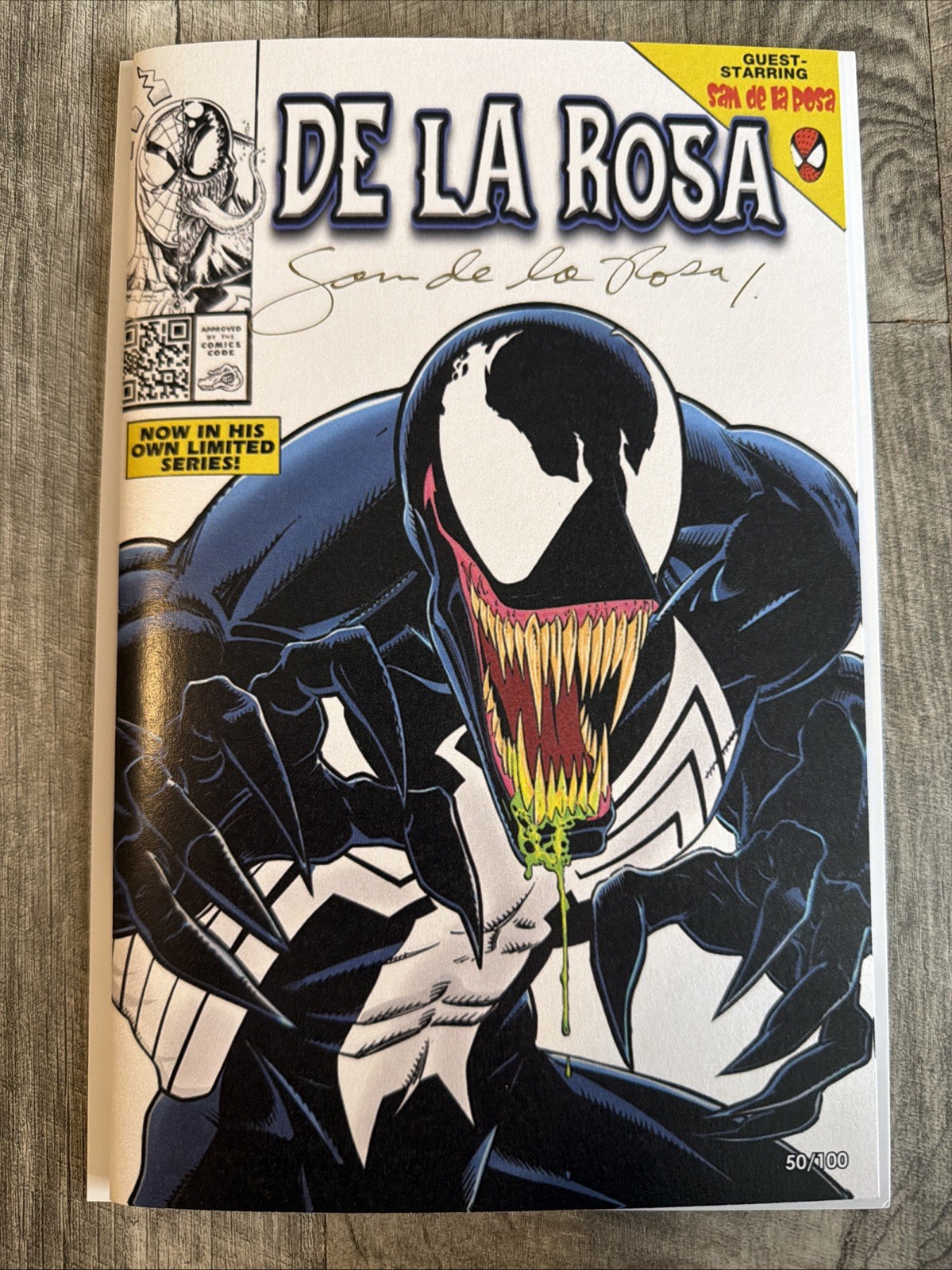 Rare HTF Venom Lethal Protector Sam De La Rosa Art Tribute White 50/100 HOT