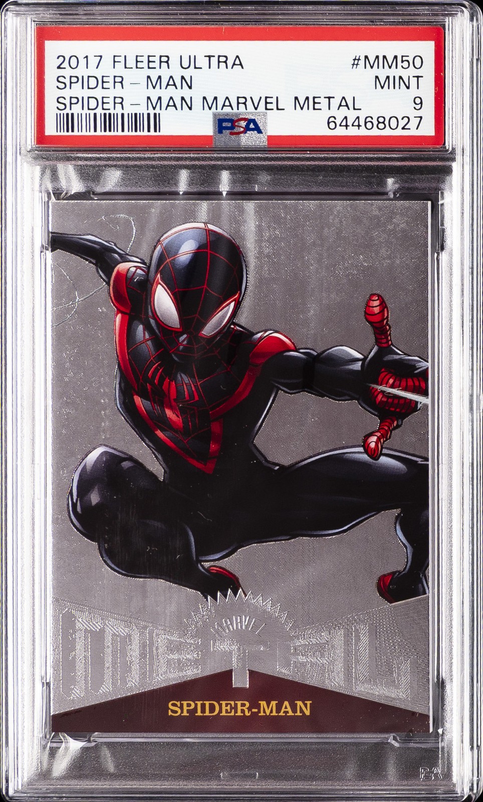 2017 FLEER ULTRA SPIDER-MAN MARVEL METALS #MM50 SPIDER-MAN PSA 9
