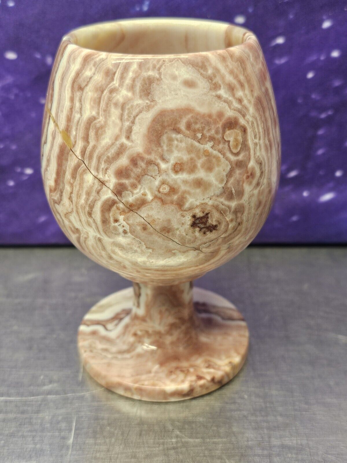 Natural Onyx Marble Stone Stemmed Wine Glass Goblet Chalice