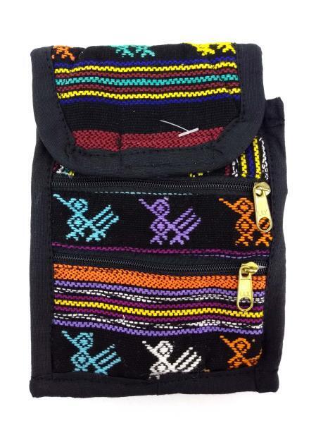 Black Guatemalan Hand Woven Mochila Crossbody Bag Boho Mini Concerned Crafts