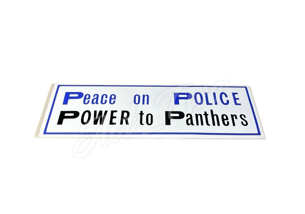 Vintage 1970’s Peace On Police Power To Panthers Protest Bumper Sticker UNUSED