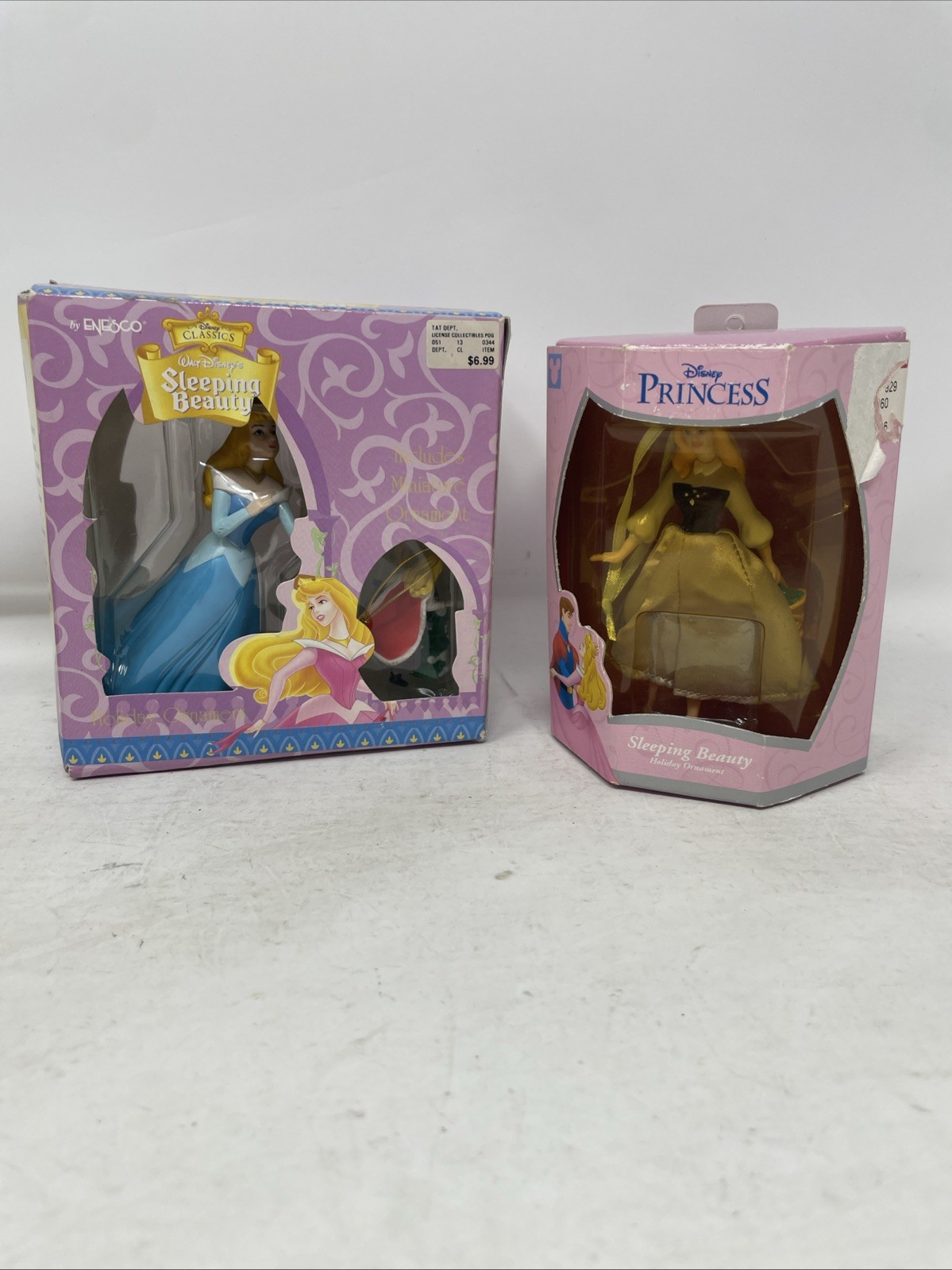 Vintage Enesco Disney Christmas Tree Ornaments Sleeping Beauty Aurora Lot