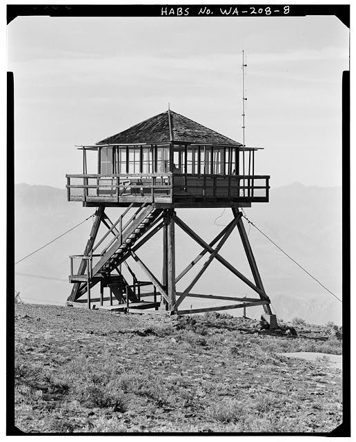 Photo:Badger Mountain Lookout Washington 1900s Fire Lookout Tower Stairway
