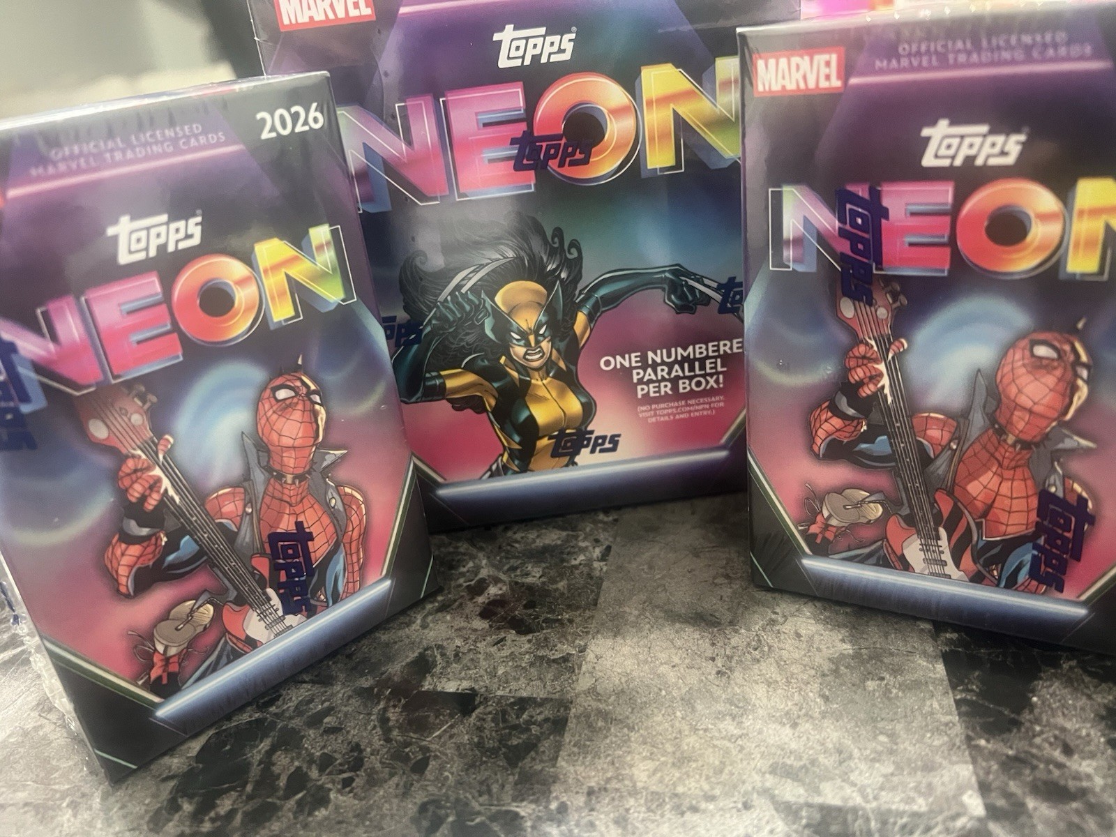 2026 Topps Marvel NEON 3 Box Lot 1 Mega 2 Value Factory Sealed 120 Cards