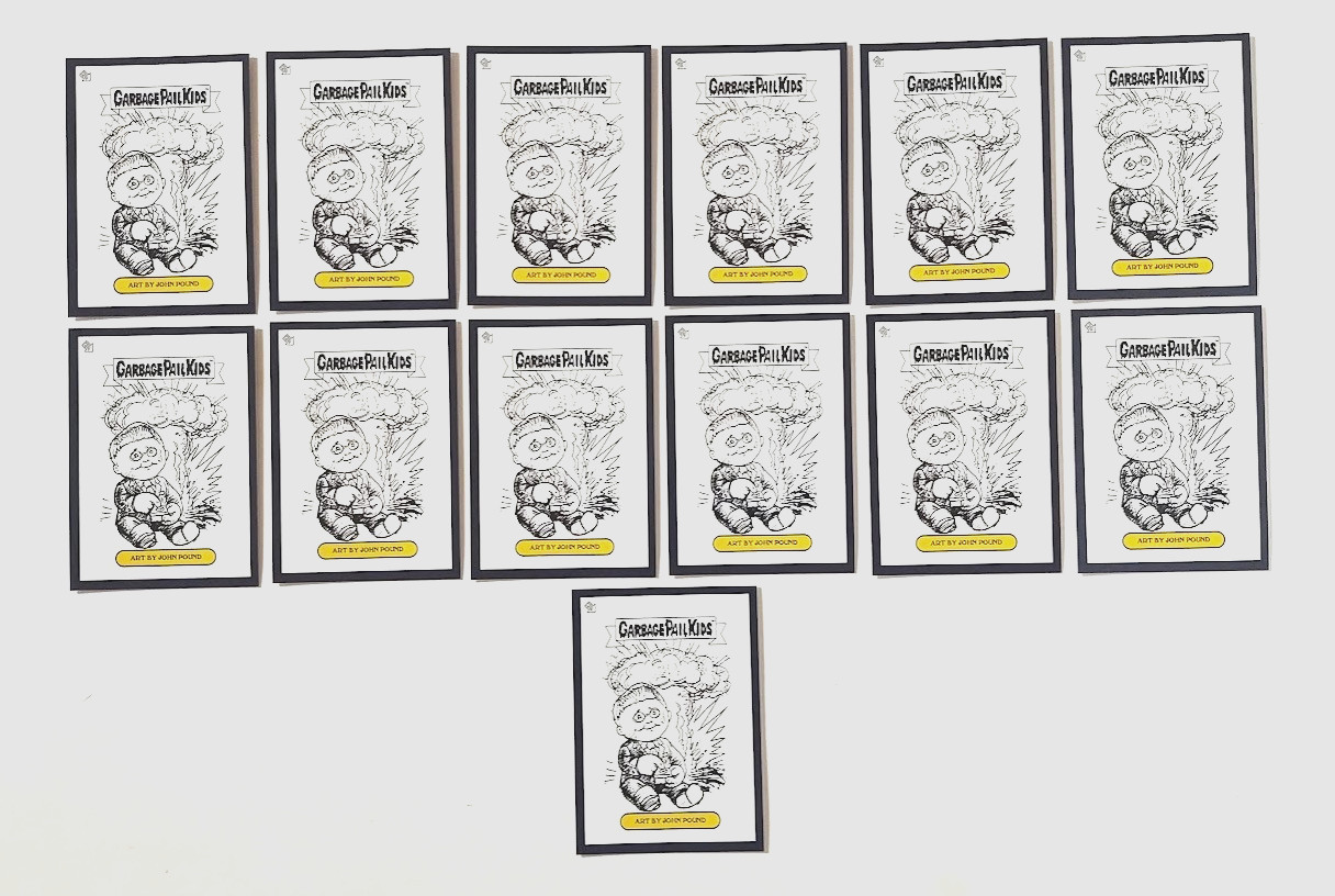 Lot of 13 Blue Garbage Pail Kids Adam Bomb GPK John Pound hobbyDB Exclusive 2019