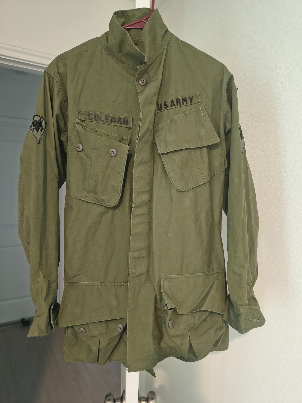 vintage us.military 1967-1969.olive green.chest 33 to 37 inches height 71 inches