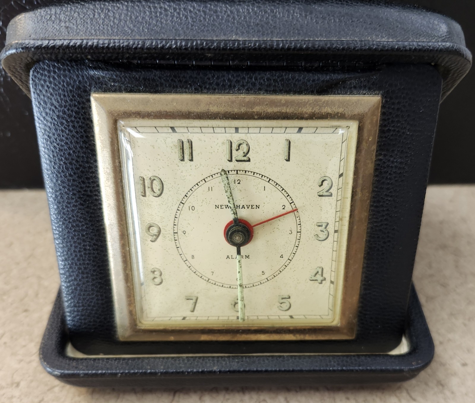 Vintage Antique New Haven Folding Travel Alarm Clock Allentown 