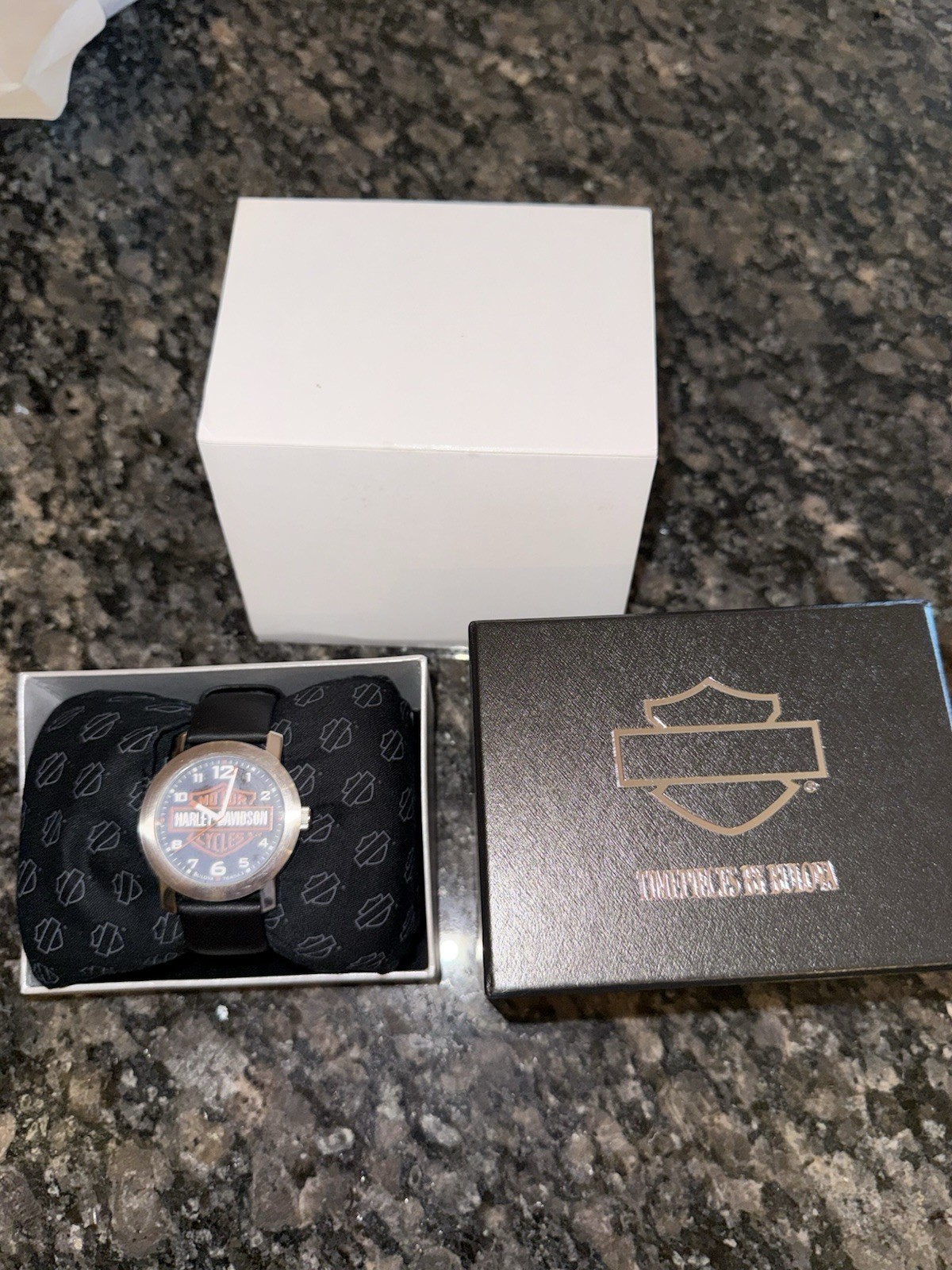 Harley-Davidson by Bulova Black Wristwatch Timepiece w/ Box & Owner's Guide