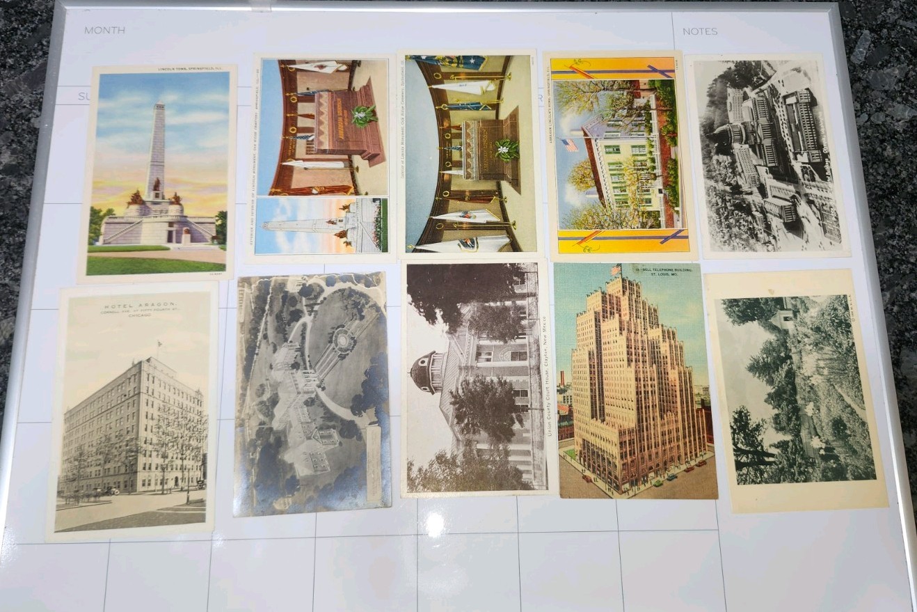 Vintage Postcard Lot of 117 Linen & Chrome US Town City Views Hotels Buildings