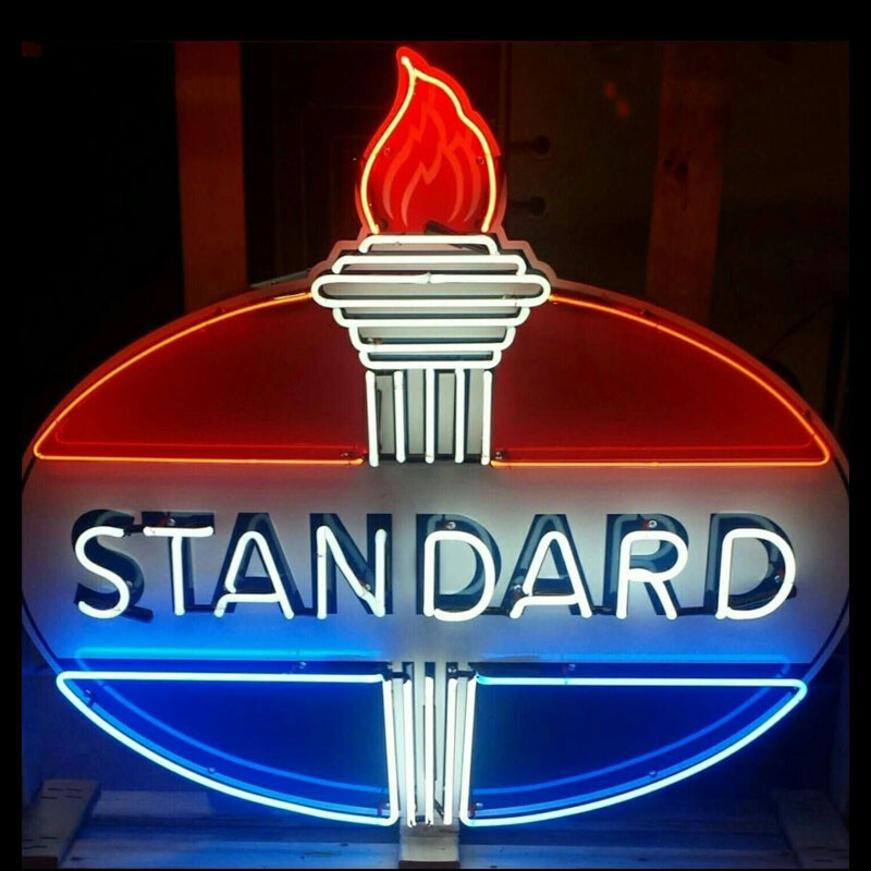 US STOCK Standard Gas Oil Gasoline Neon Light Sign With HD Vivid Printing 24x20