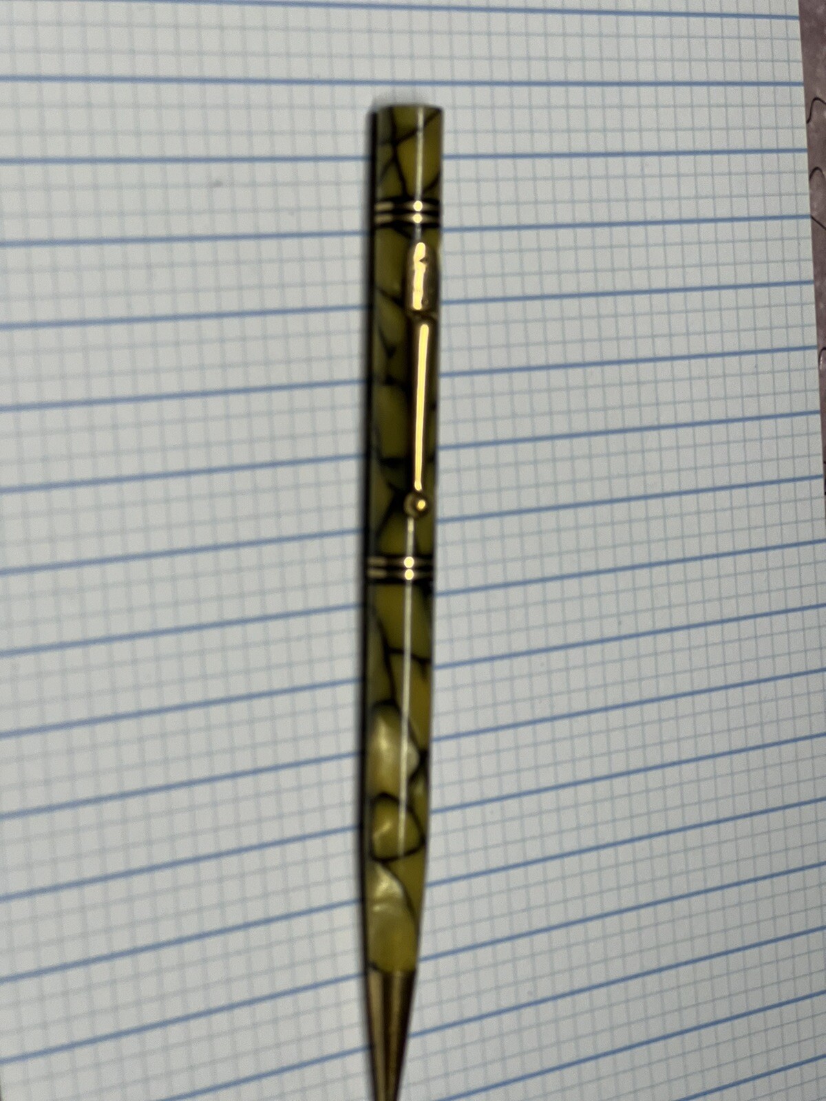 Vintage. Mabie Todd Fyne Point Propelling Pencil Creme and Gold Circa 1930’s.