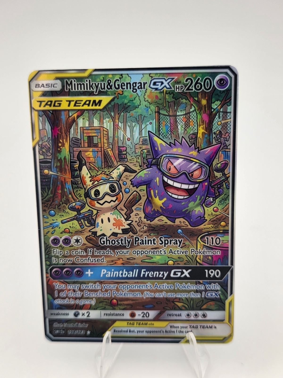 CUSTOM FAN ART Mimikyu Gengar GX Holo Card CUSTOM FAN ART Mimikyu Gengar GX Holo Card