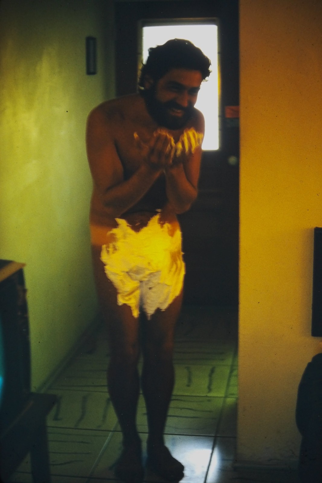 c1970's Kodachrome 35mm Slide, Person in Interior Doorway Color Photo