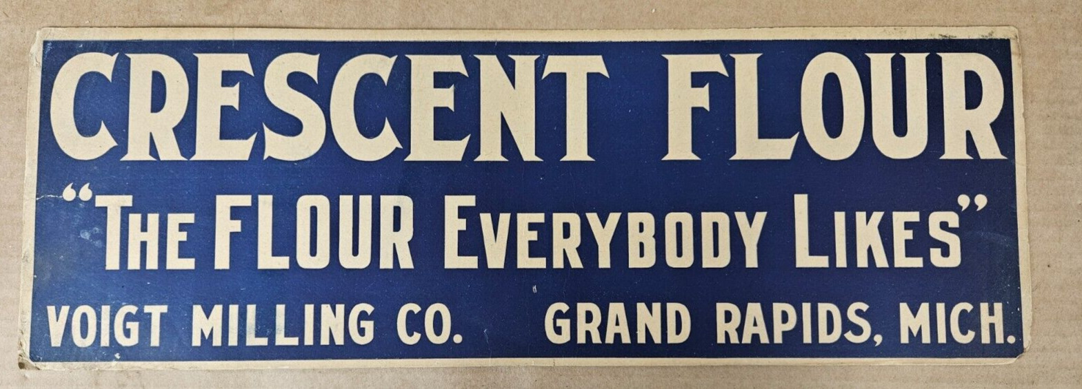 Antique Crescent Flour Sign the flour everybody likes Grand Rapids Michigan C