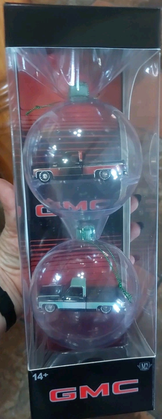 M2 Machines Gmc Sierra Grande 15 Clear Ball Ornament Set 2 Boxed 🔥 🔥 