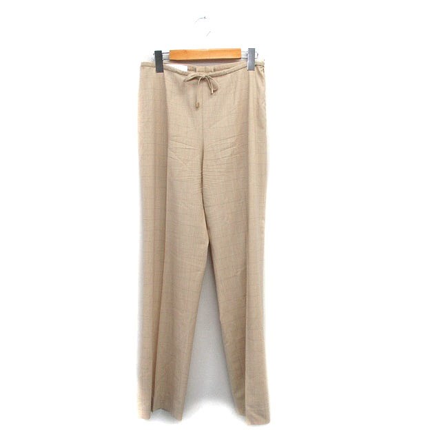 Escada Wool Check Pants Beige Size 36 Women Side Zip Office Wear (Ages 14+)