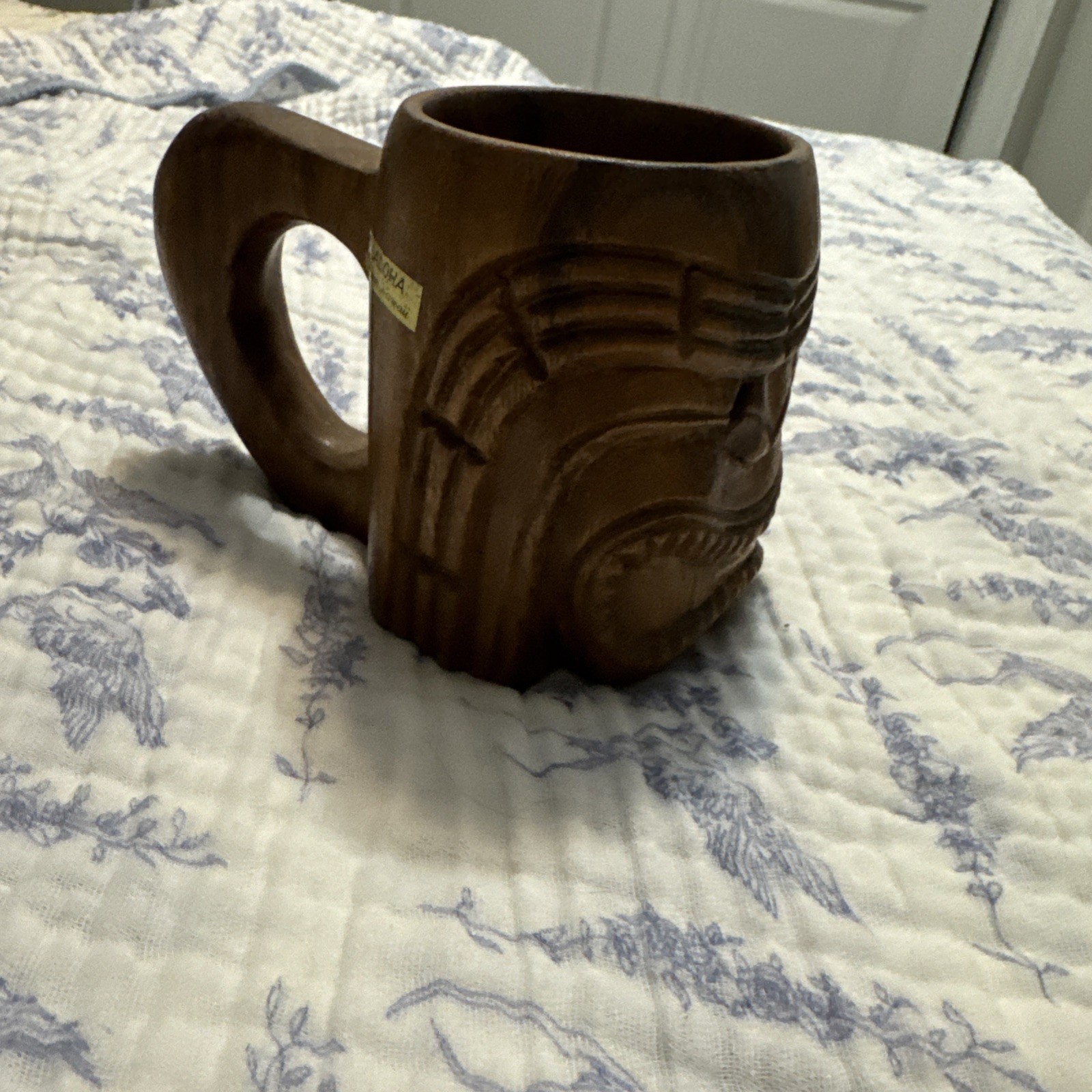 Vintage Carved Wooden Tiki Mug - Unique Tropical Aloha From Hawaii