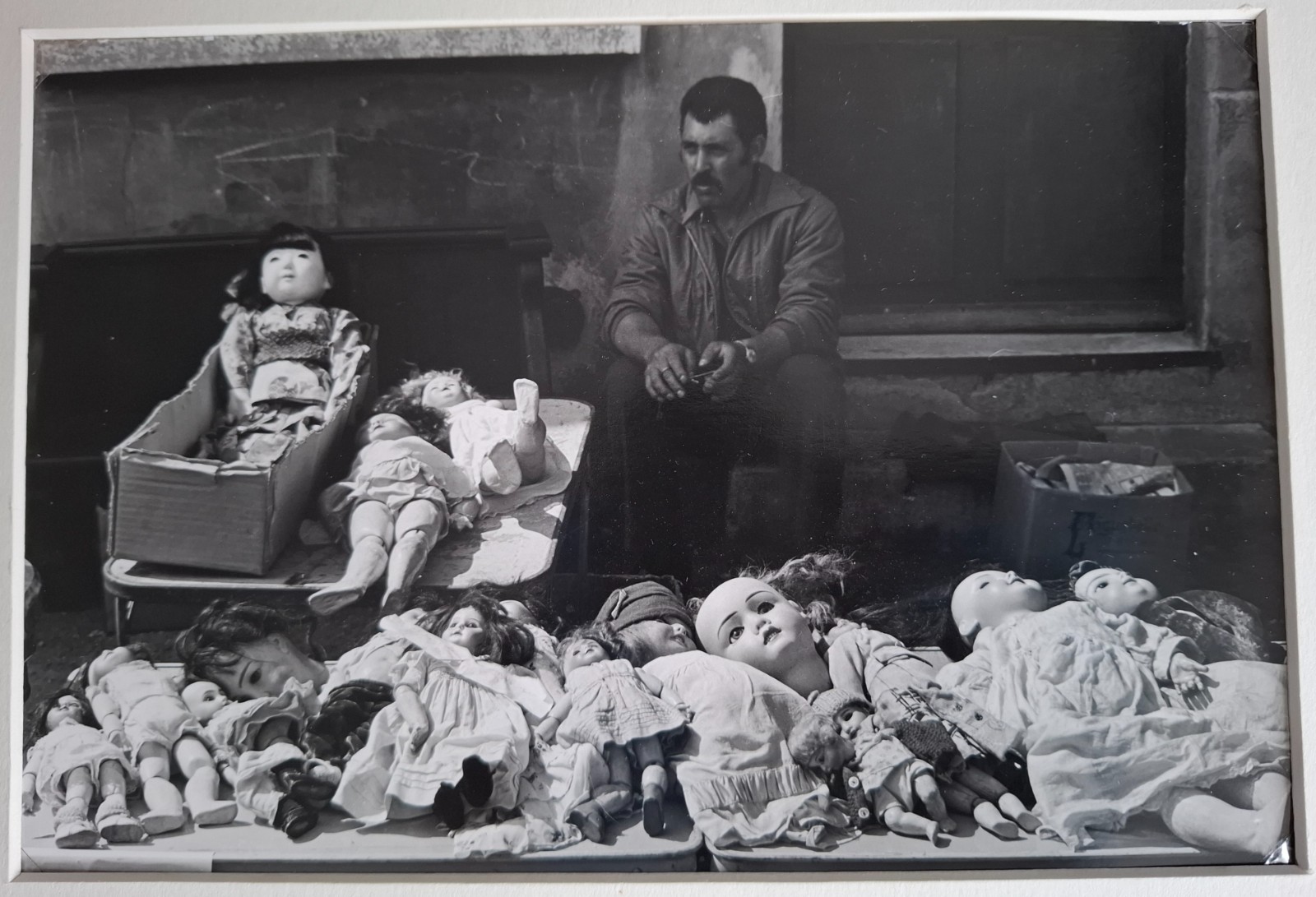 Vintage Black and White Photograph Signed November 1979 Doll Dealer
