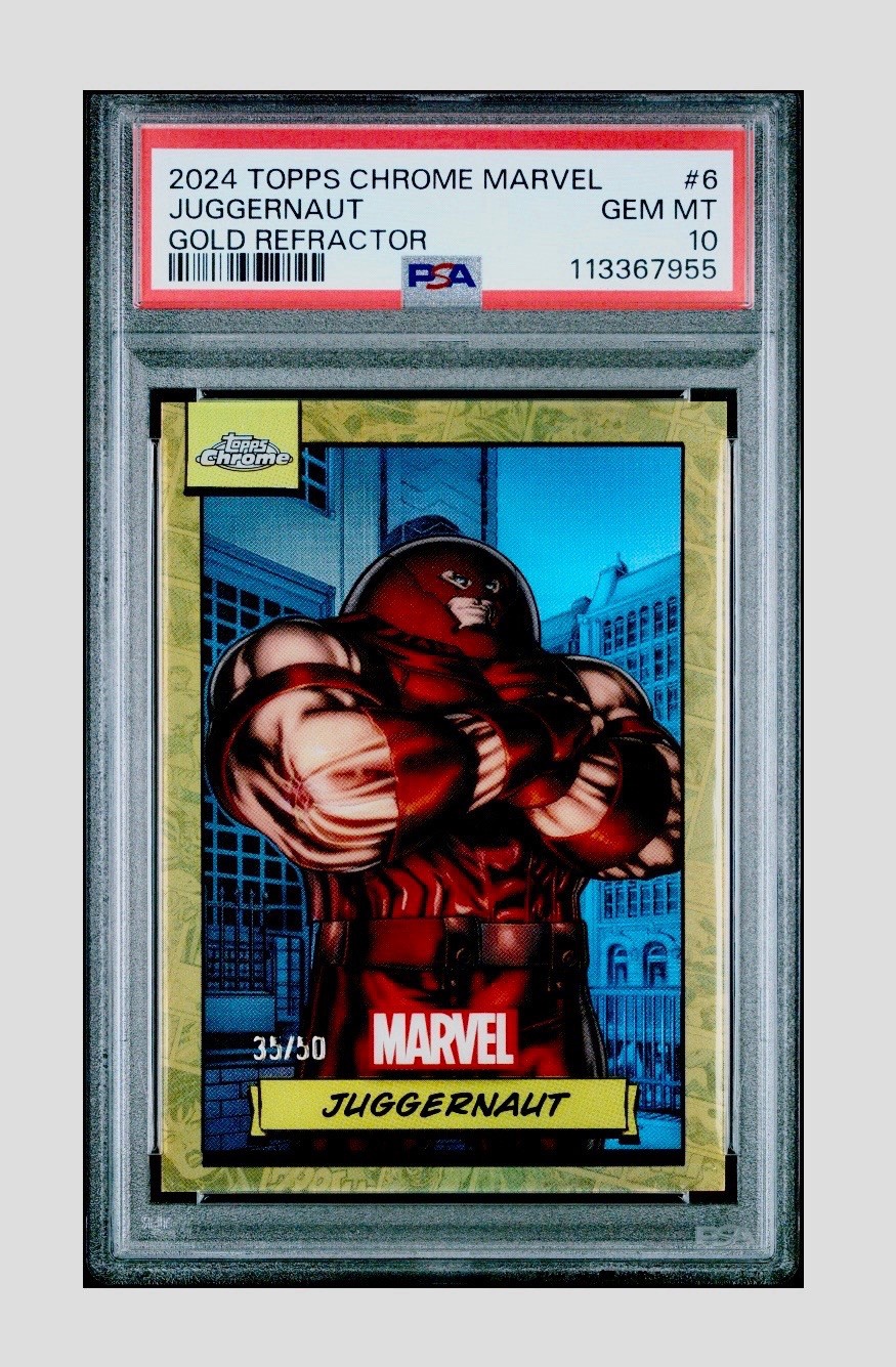 2024 Topps Chrome Marvel #6 Juggernaut /50 True Gold PSA 10 Gem 💎 Mint