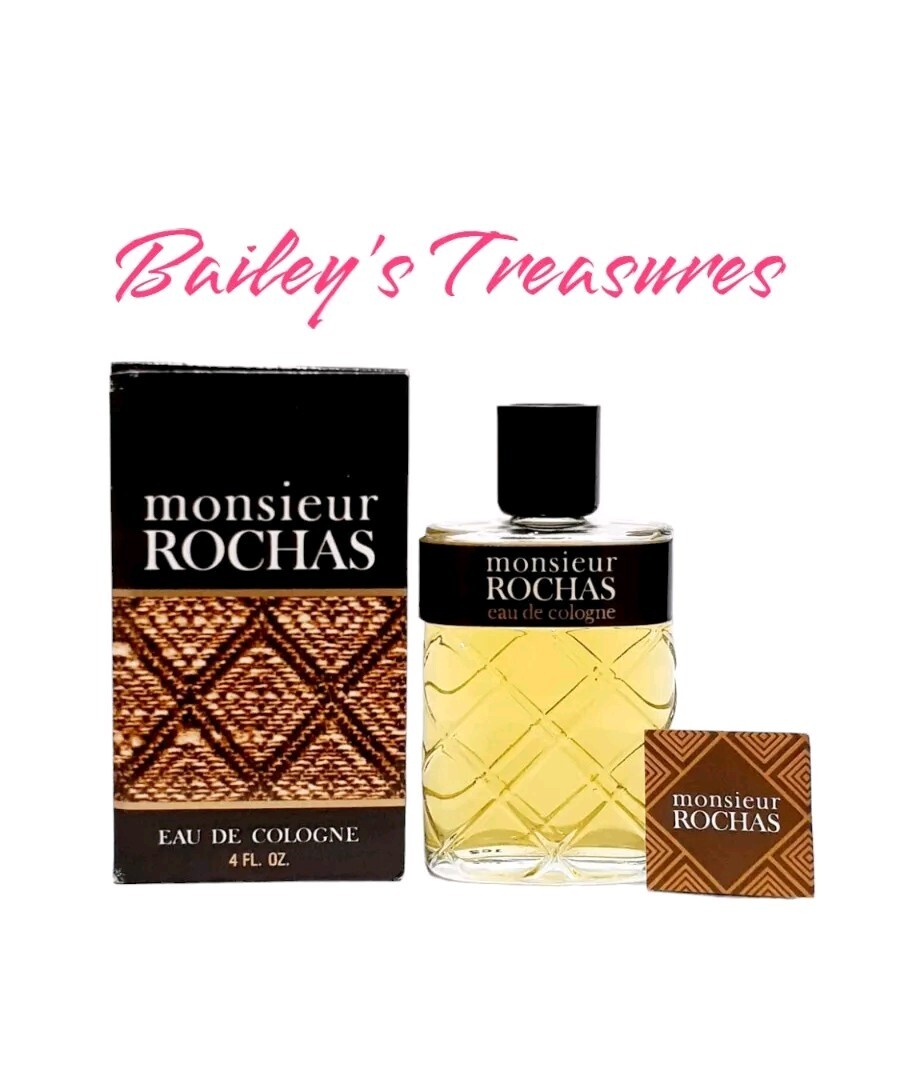 Vintage Monsieur Rochas 4 oz Eau de Cologne-SEE DESCRIPTION 
