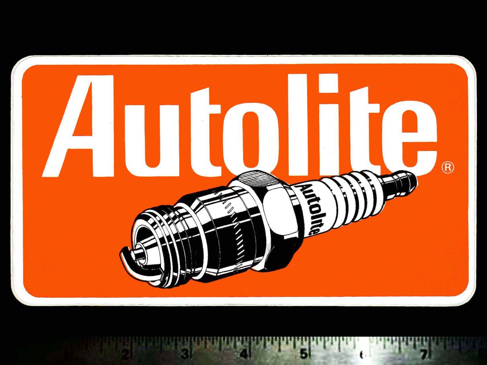 AUTOLITE Spark Plugs - Original Vintage 1970's 80's Racing Decal/Sticker - 7.75