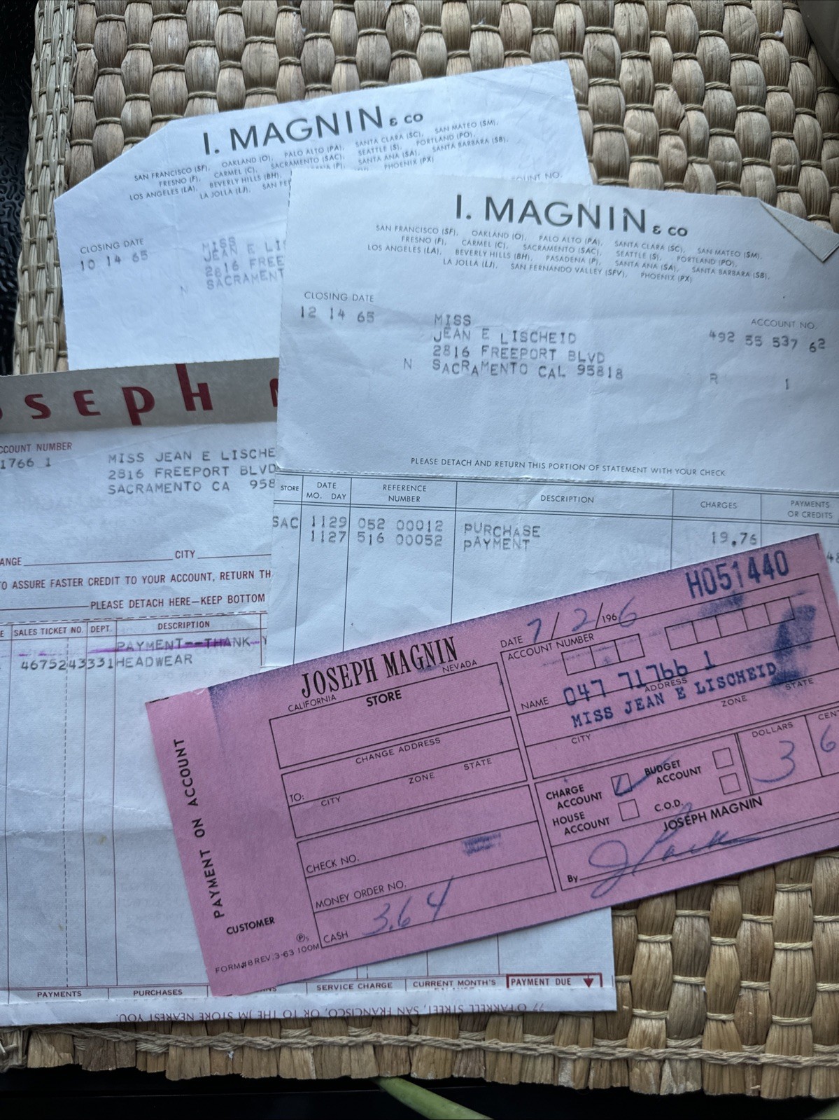 Vintage I Magnin And Joseph Magnin Charge Account Receipts Paper Ephemera Lot Vintage I Magnin And Joseph Magnin Charge Account Receipts Paper Ephemera Lot